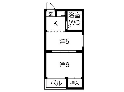 長柄エンビィハイツ(2K/4階)の間取り写真