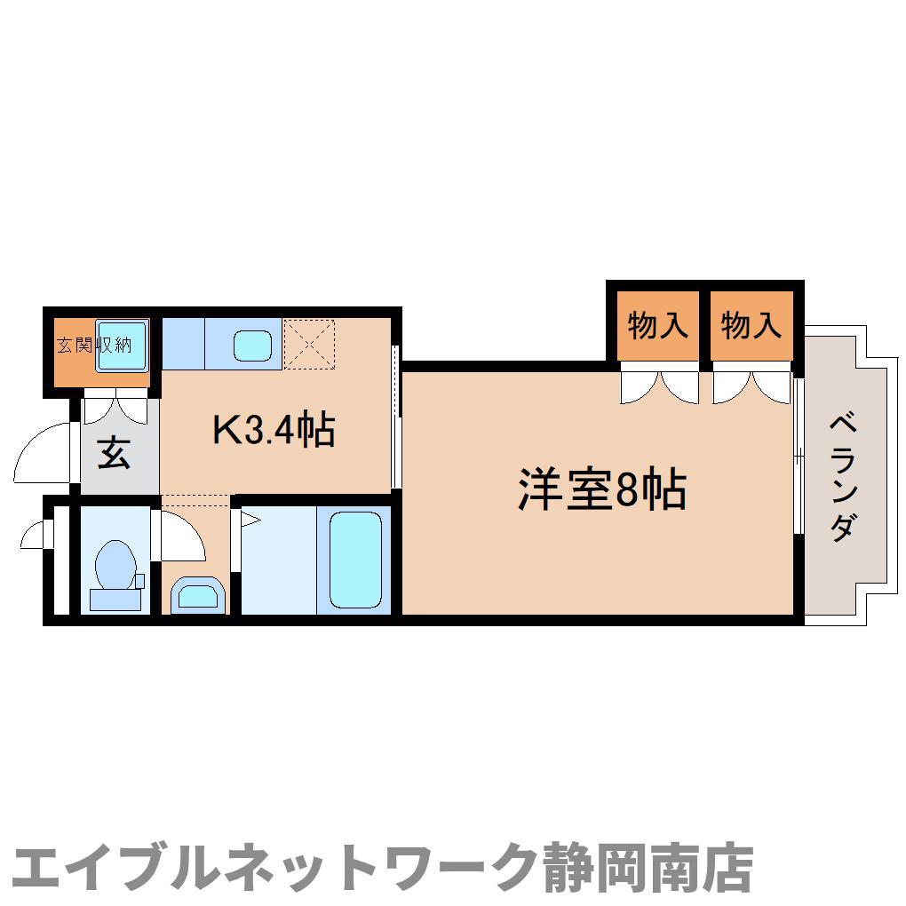 VILLA PINE PLAIN(1K/4階)の間取り写真