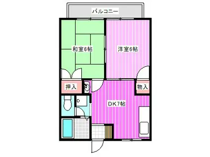 藤山ハイツIII(2DK/1階)の間取り写真