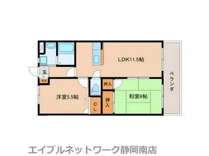 グランポワールII(2LDK/4階)の間取り写真