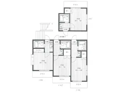 スターホームズ上大岡(1K/1階)の間取り写真