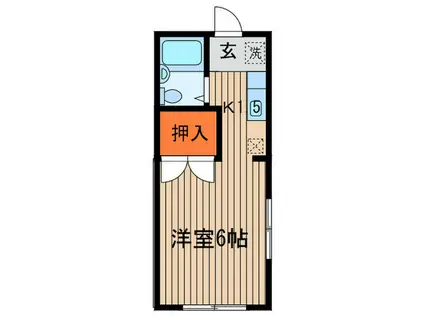 コーポ弥生(1K/2階)の間取り写真