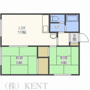 ルースンハイツ(2LDK/2階)の間取り写真