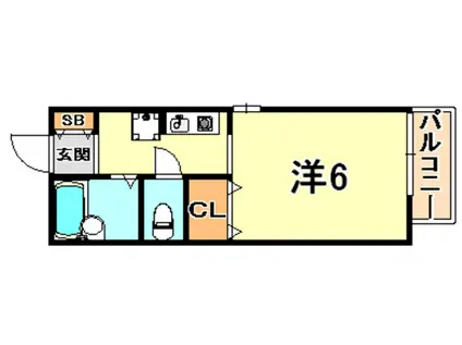 ハイツのぞみ(1K/2階)の間取り写真