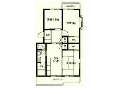 水引カワイマンション(3DK/2階)の間取り写真