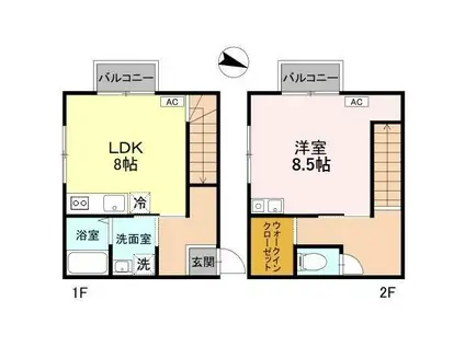 コーポラス鶴(1LDK/1階)の間取り写真