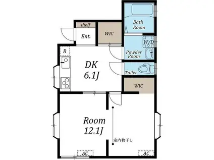 SUGAR RAIN(2DK/1階)の間取り写真