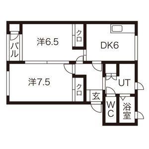 ストリームB(2DK/2階)の間取り写真