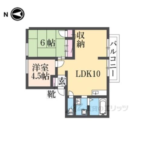 フローラ東坂(2DK/2階)の間取り写真