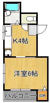 シャトレ折尾(1K/3階)の間取り写真