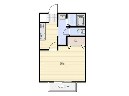 サン・FRIENDS元町 A(1K/2階)の間取り写真