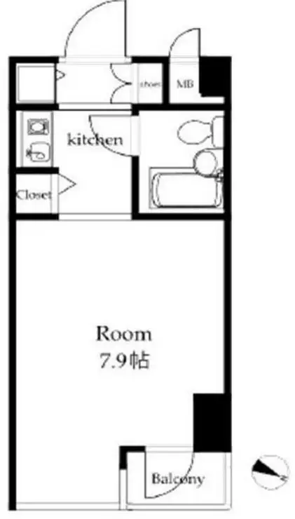 アクシルコート新大橋 7階階 間取り