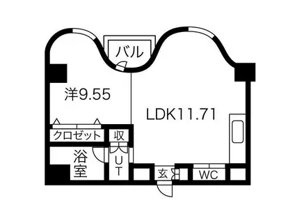 ZEUS Α(1LDK/7階)の間取り写真