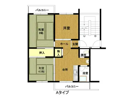 兵庫県公社 播磨本荘3号棟(3DK/5階)の間取り写真
