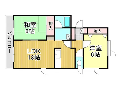 ムーンシャトー桜木(2LDK/1階)の間取り写真