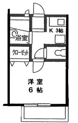 ロイヤルハイネス(1K/2階)の間取り写真
