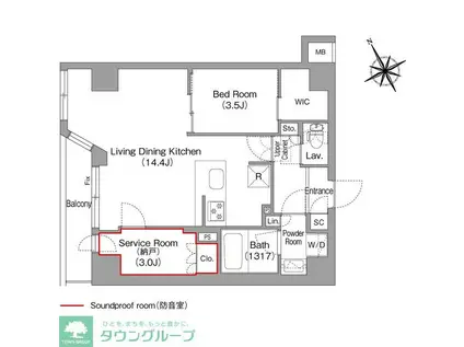コンフォリア・リヴ平井MUTIO(1SLDK/3階)の間取り写真