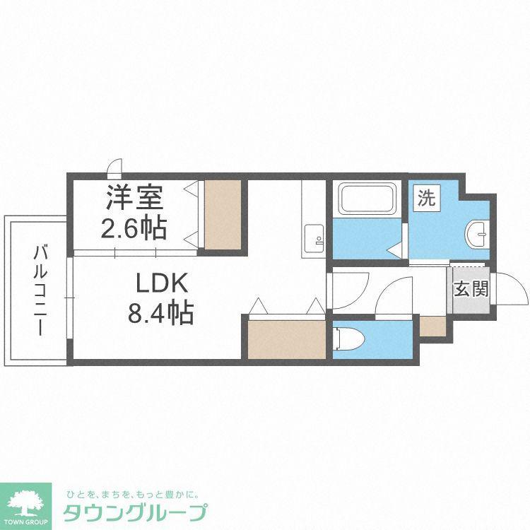 LIFE FIELD東那珂(1LDK/3階)の間取り写真