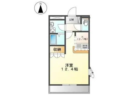 セイフティ・パレK(1K/2階)の間取り写真