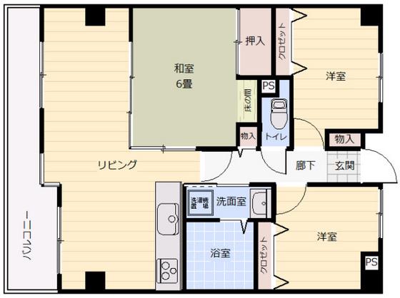 EFT-牛田東(3LDK/1階)の間取り写真