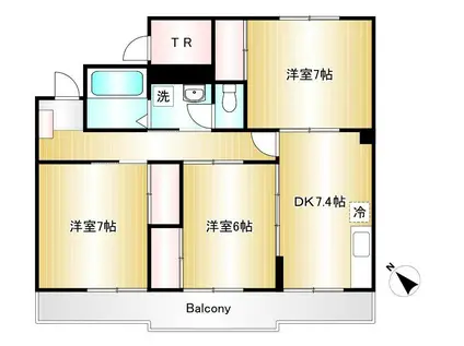 ヌーベルヴィエ(3DK/2階)の間取り写真