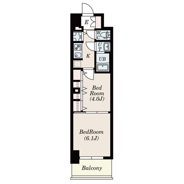S-RESIDENCE六番町(2K/2階)の間取り写真
