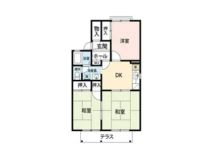 クオレ・シティ鐙(3DK/1階)の間取り写真