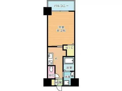 LA FELIZ下到津(1K/7階)の間取り写真