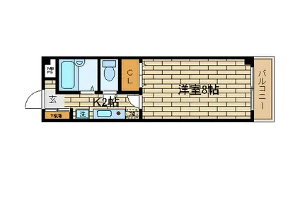 アクティ須磨浦(1K/2階)の間取り写真