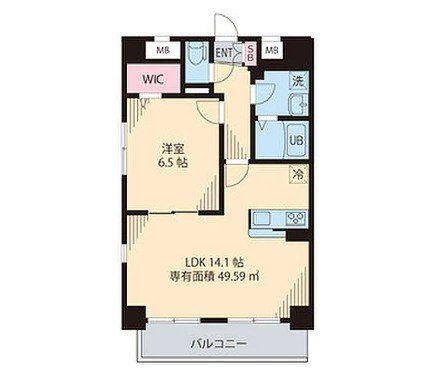 ローズウッド篠崎(1LDK/5階)の間取り写真