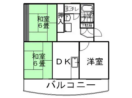 コーポ三和(3DK/2階)の間取り写真