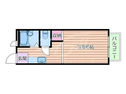 ベルメゾンII(1K/3階)の間取り写真