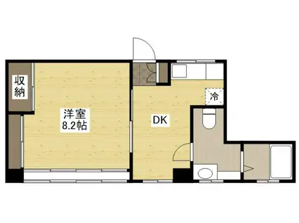 田渕ビルA棟(1DK/3階)の間取り写真