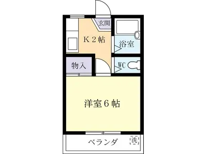 メゾン秋桜(1K/4階)の間取り写真