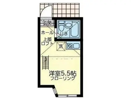 ユナイト境之谷タルトフロマージュ(ワンルーム/1階)の間取り写真