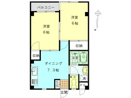 グランデ85(2DK/3階)の間取り写真