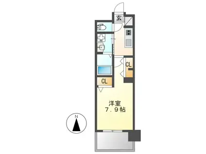 パルティール金山アネックス(1K/9階)の間取り写真