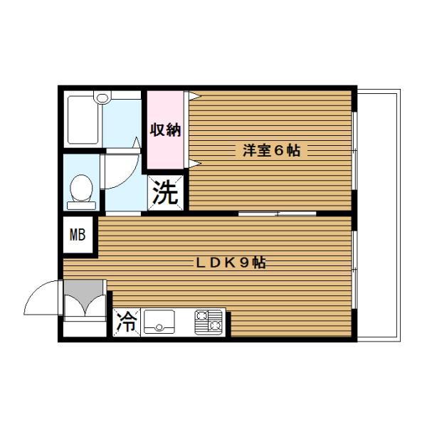 第3野本ビル(1LDK/2階)の間取り写真