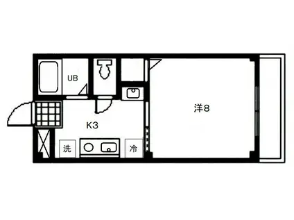 ルネス21(1K/2階)の間取り写真