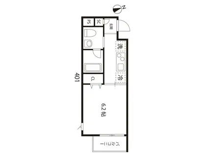 アリカ押上(1K/4階)の間取り写真