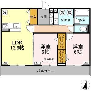 プルミエラムール(2LDK/2階)の間取り写真