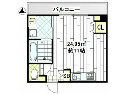 LIBERTY大通公園(ワンルーム/9階)の間取り写真