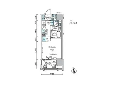 プライマル中央MINATO(1K/12階)の間取り写真