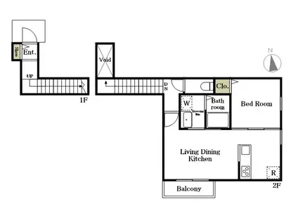 ベル ジョワ砧(1LDK/2階)の間取り写真