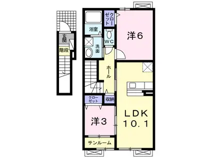 センプリチェII(2LDK/2階)の間取り写真