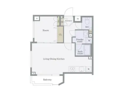 スカイコート蒲田イースト(1LDK/3階)の間取り写真