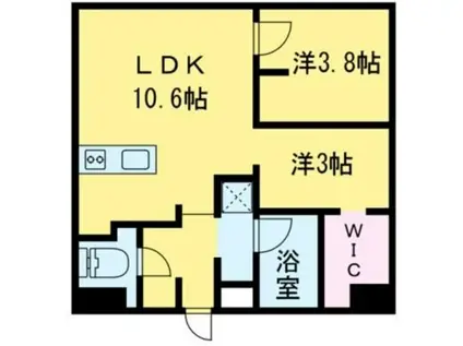 オープンブルーム尾久(2LDK/9階)の間取り写真