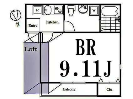 プリモヴィータ(1K/3階)の間取り写真