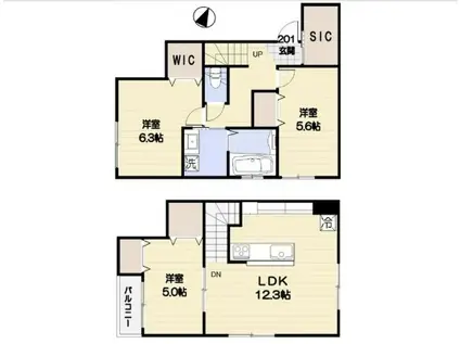 CIPRESSO(3LDK/2階)の間取り写真