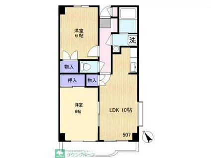 ヴィクトリーマンションKEI(2LDK/5階)の間取り写真